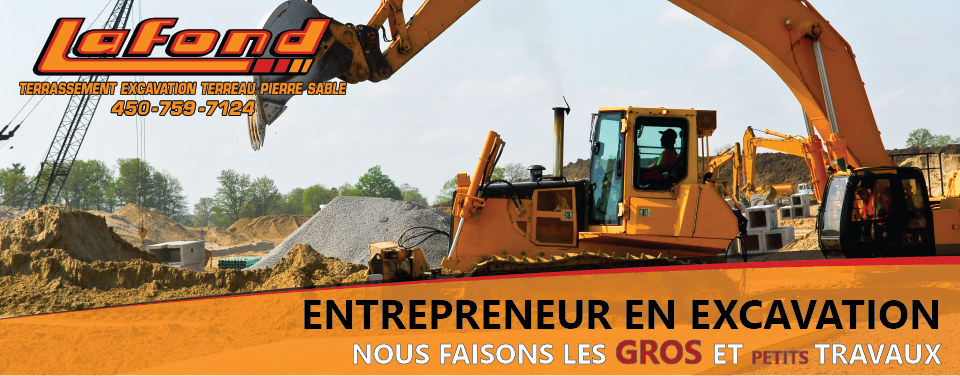 Slide entrepreneur en excavation | Les entreprises Lafond